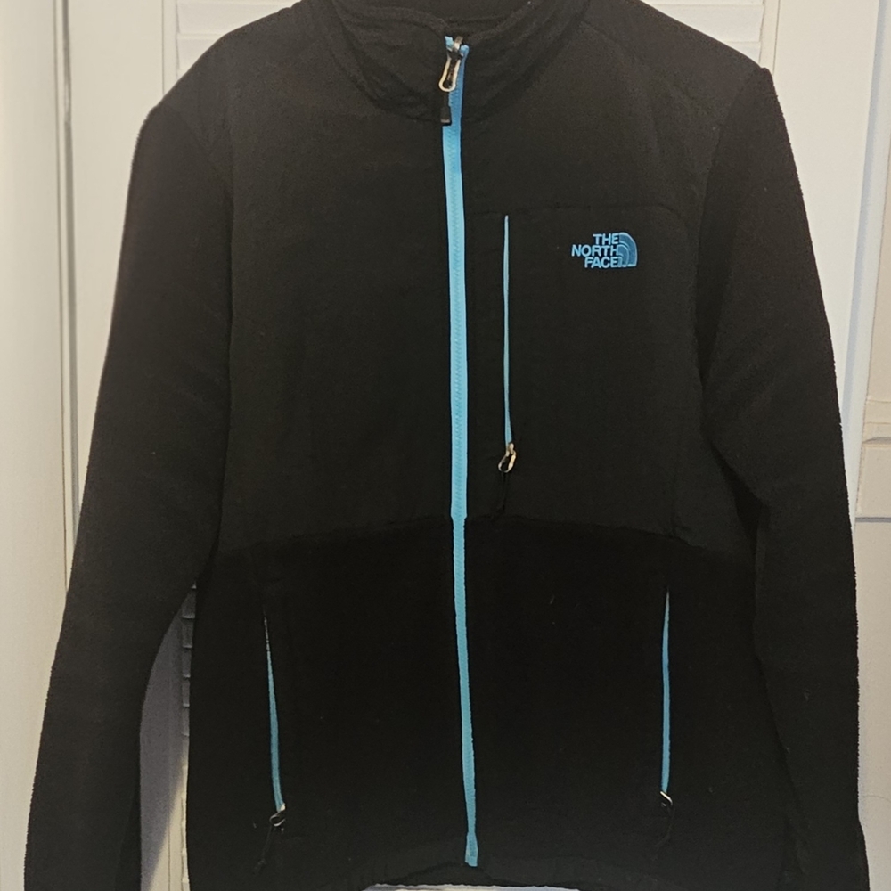 The North Face Black Jacket with Blue Logo